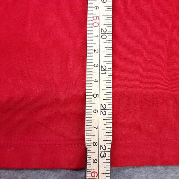 August Silk Woman's Top Size MEDIUM, Red, Short Sleeve, High Collar. Pullover - Picture 6 of 6